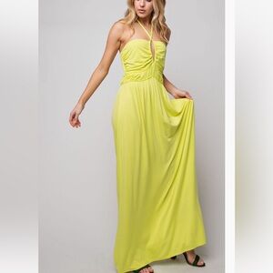 Easel SMOCKED AND OPEN BACK maxi dress
